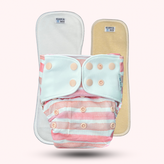 2.0 Modern Cloth Nappy | BLUSH STRIPES